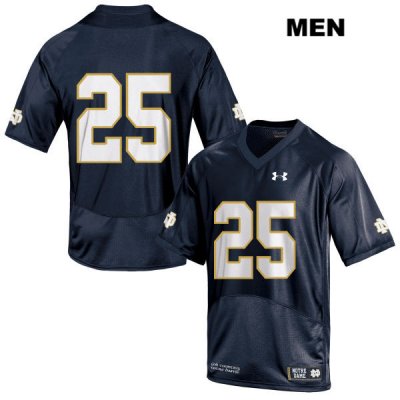 Notre Dame Fighting Irish Men's Braden Lenzy #25 Navy Under Armour No Name Authentic Stitched College NCAA Football Jersey YEK8399GO